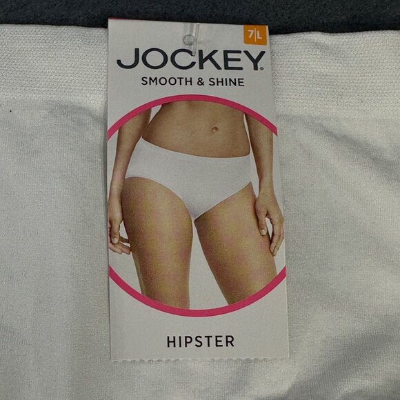 Jockey Women's Size Large 7 Panty Brief Hipster Smooth And Shine White New - Picture 3 of 9